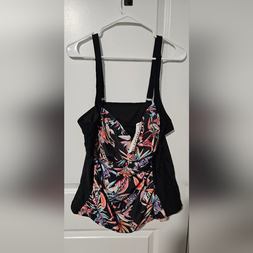 Floral Black Women's Swim  Top